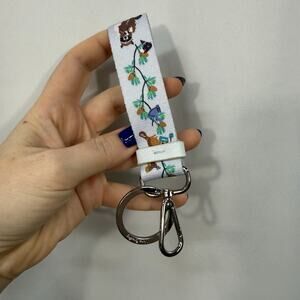 Vera Bradley Loop Keychain Merry Mischief Cool Blue Animals Lanyard